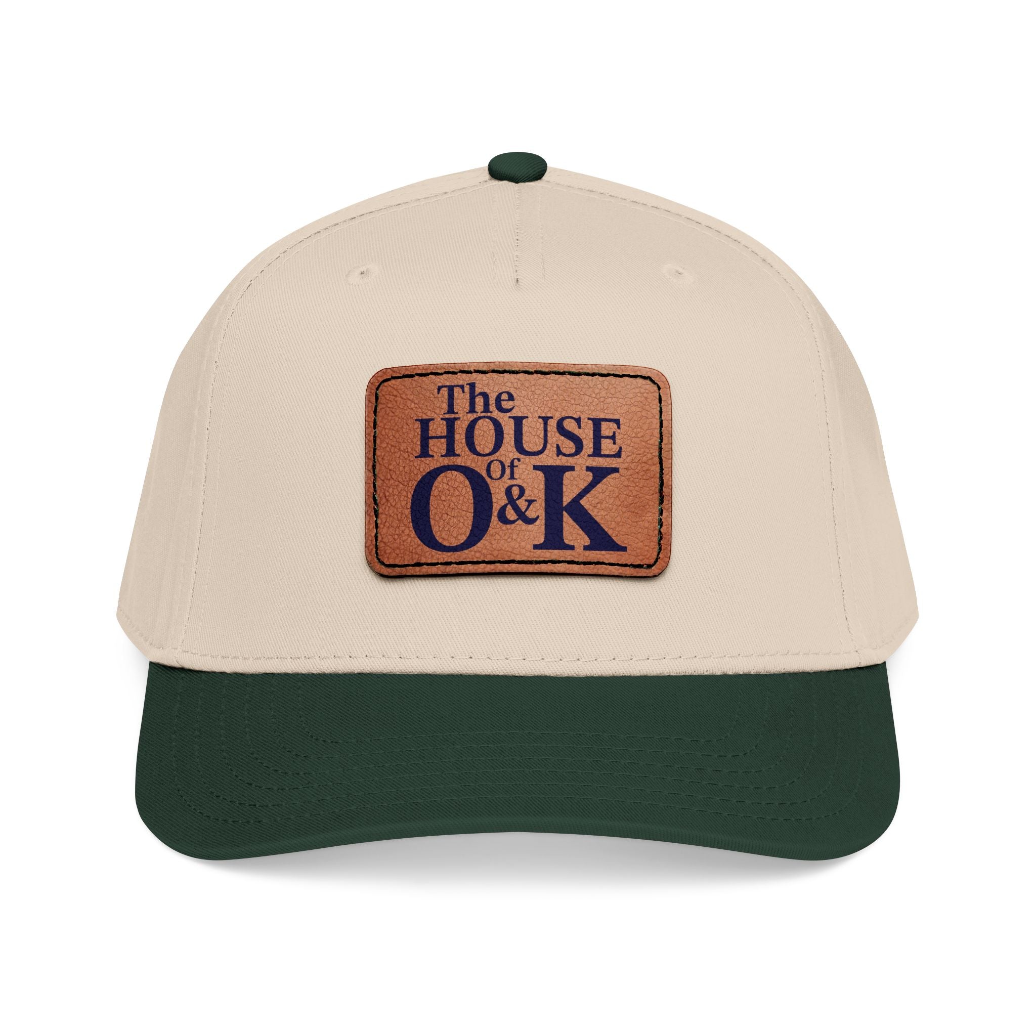 The House of O & K — Leather Patch Embroidered Baseball Cap
