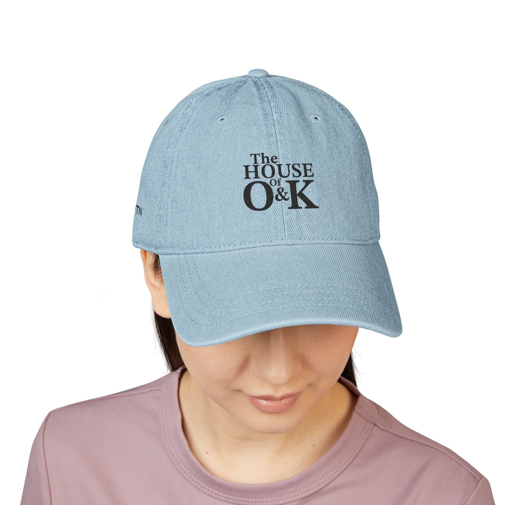 Denim Hat — Embroidered "The House of O&K" Logo Cap