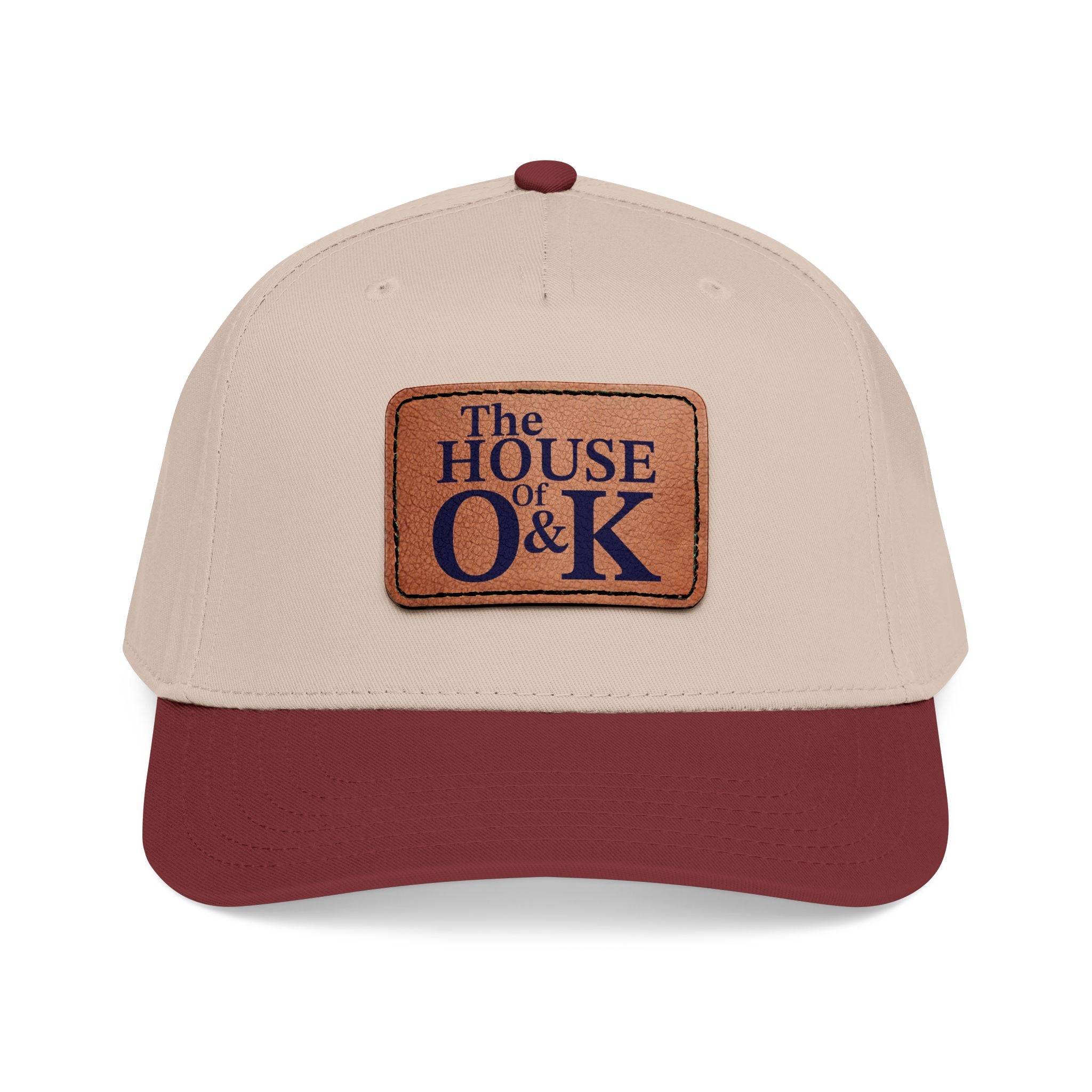 The House of O & K — Leather Patch Embroidered Baseball Cap