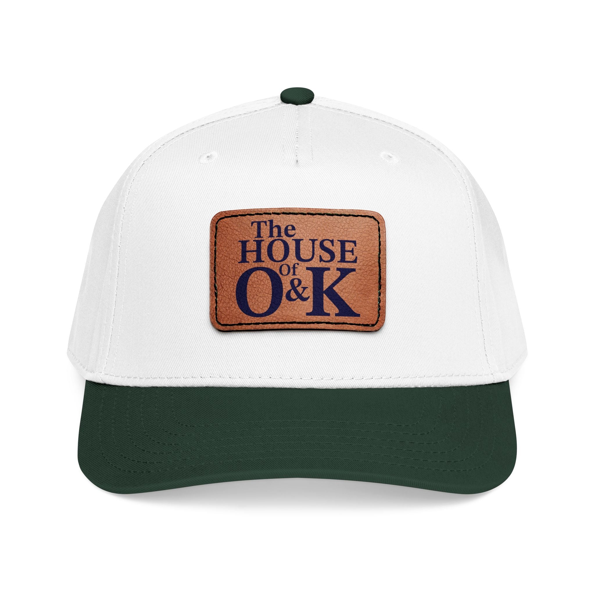 The House of O & K — Leather Patch Embroidered Baseball Cap