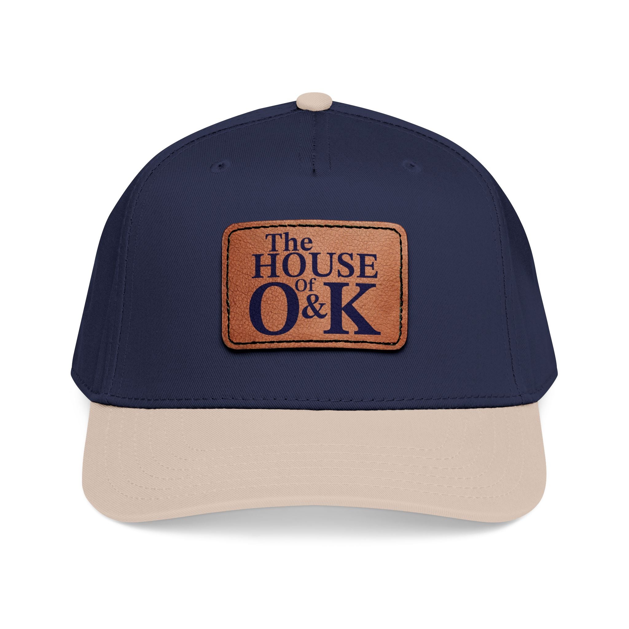 The House of O & K — Leather Patch Embroidered Baseball Cap
