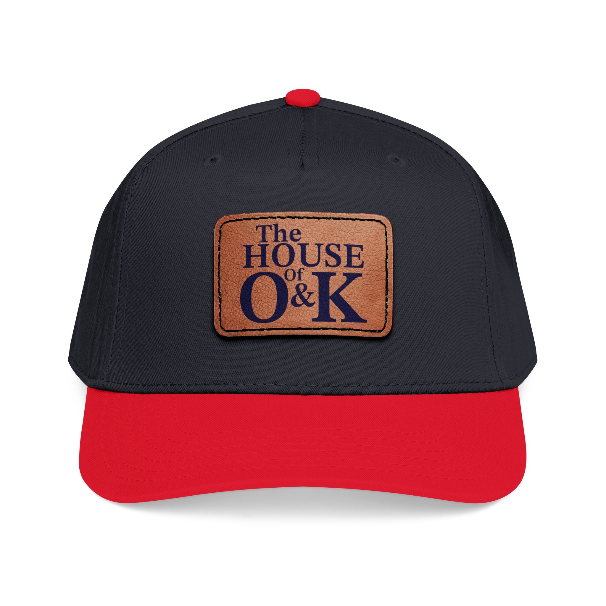 The House of O & K — Leather Patch Embroidered Baseball Cap