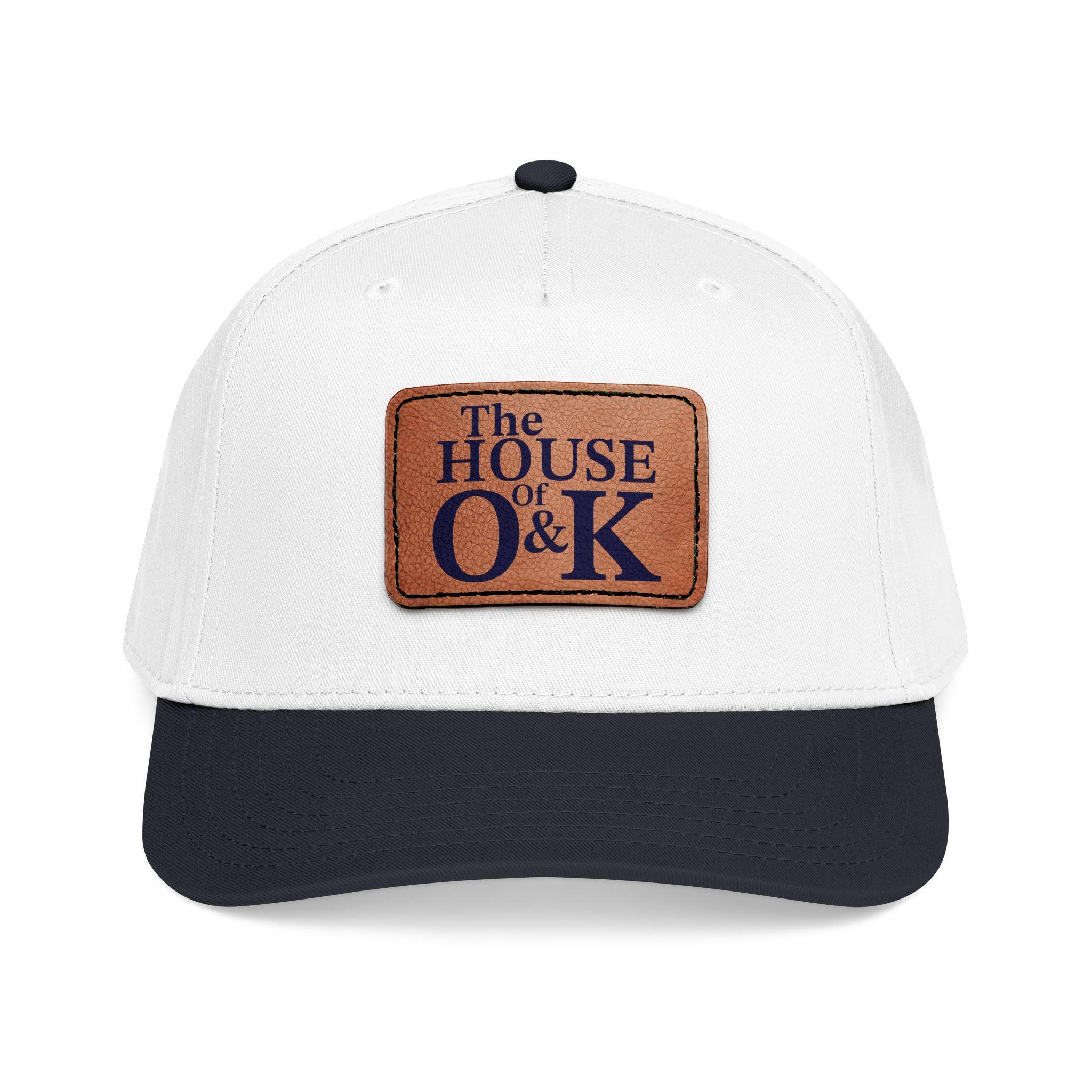 The House of O & K — Leather Patch Embroidered Baseball Cap