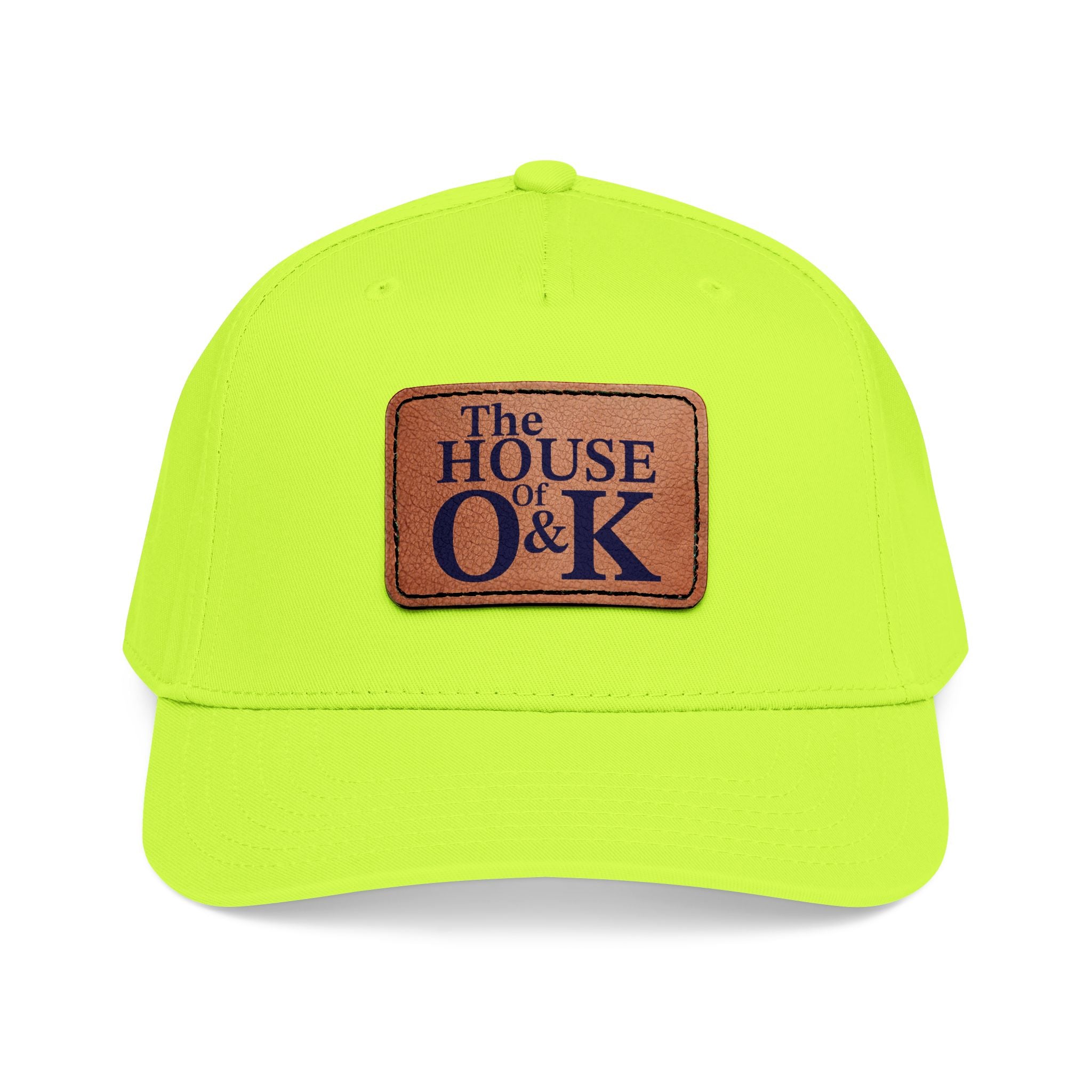 The House of O & K — Leather Patch Embroidered Baseball Cap