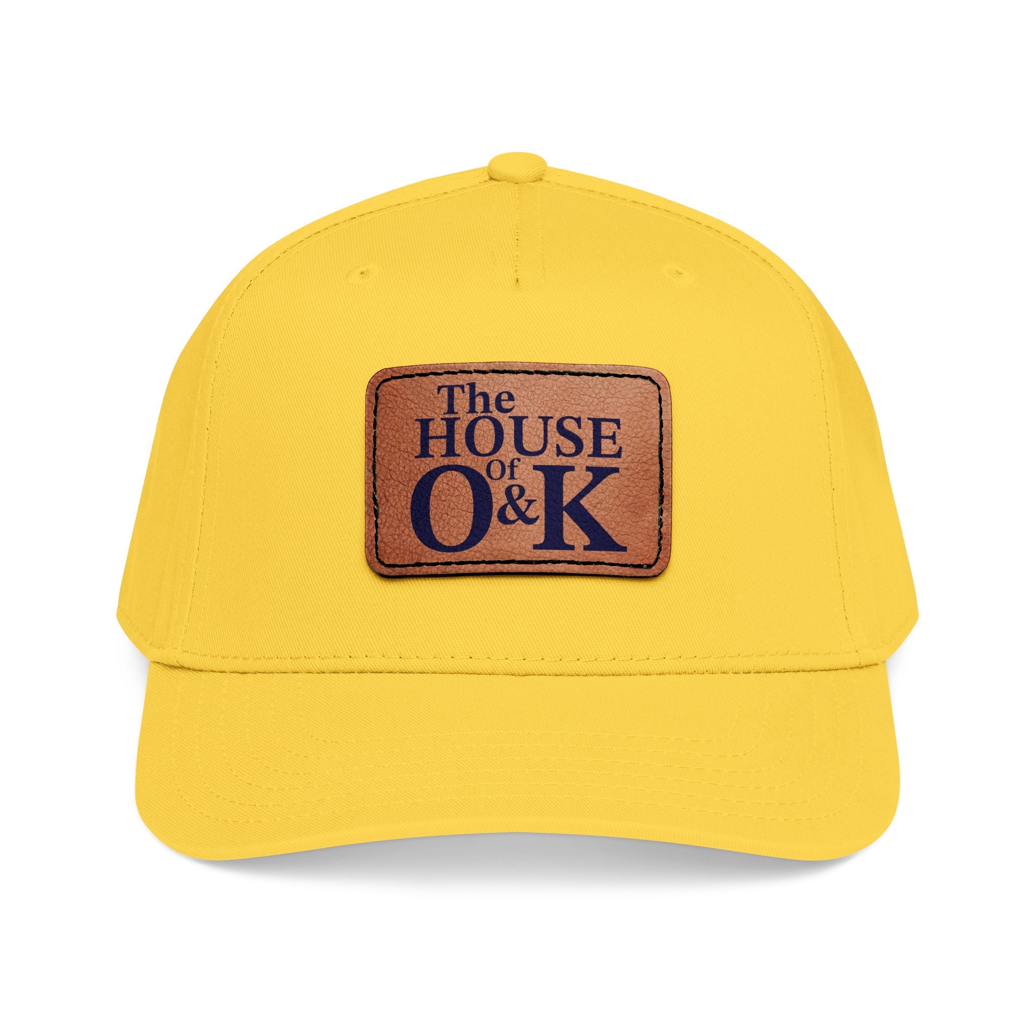 The House of O & K — Leather Patch Embroidered Baseball Cap