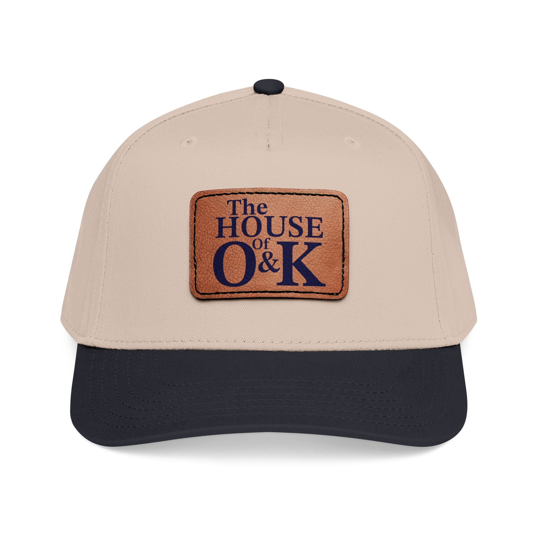 The House of O & K — Leather Patch Embroidered Baseball Cap