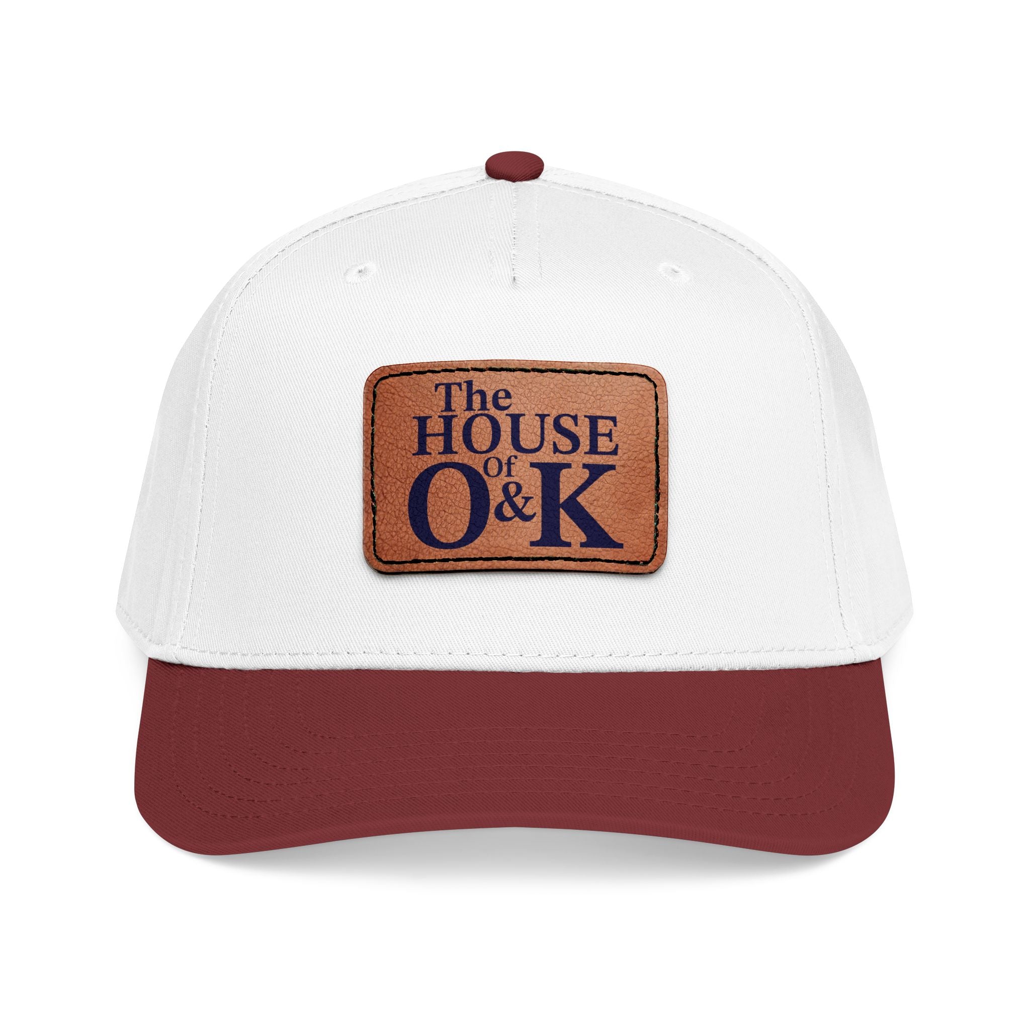 The House of O & K — Leather Patch Embroidered Baseball Cap