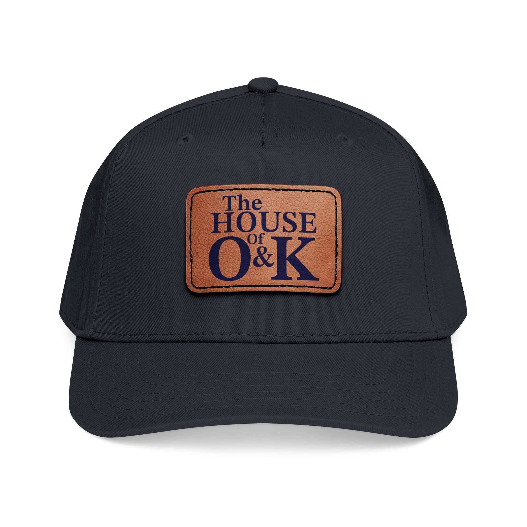 The House of O & K — Leather Patch Embroidered Baseball Cap