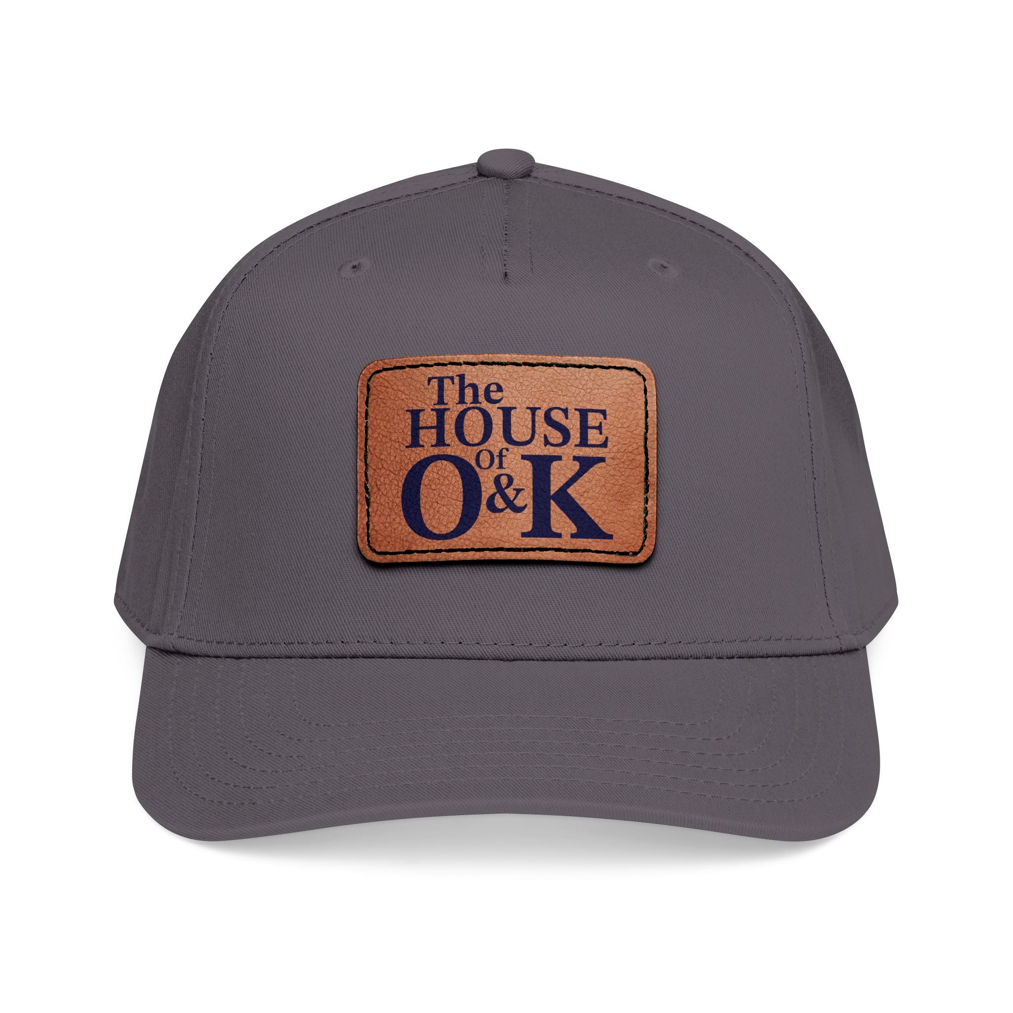 The House of O & K — Leather Patch Embroidered Baseball Cap