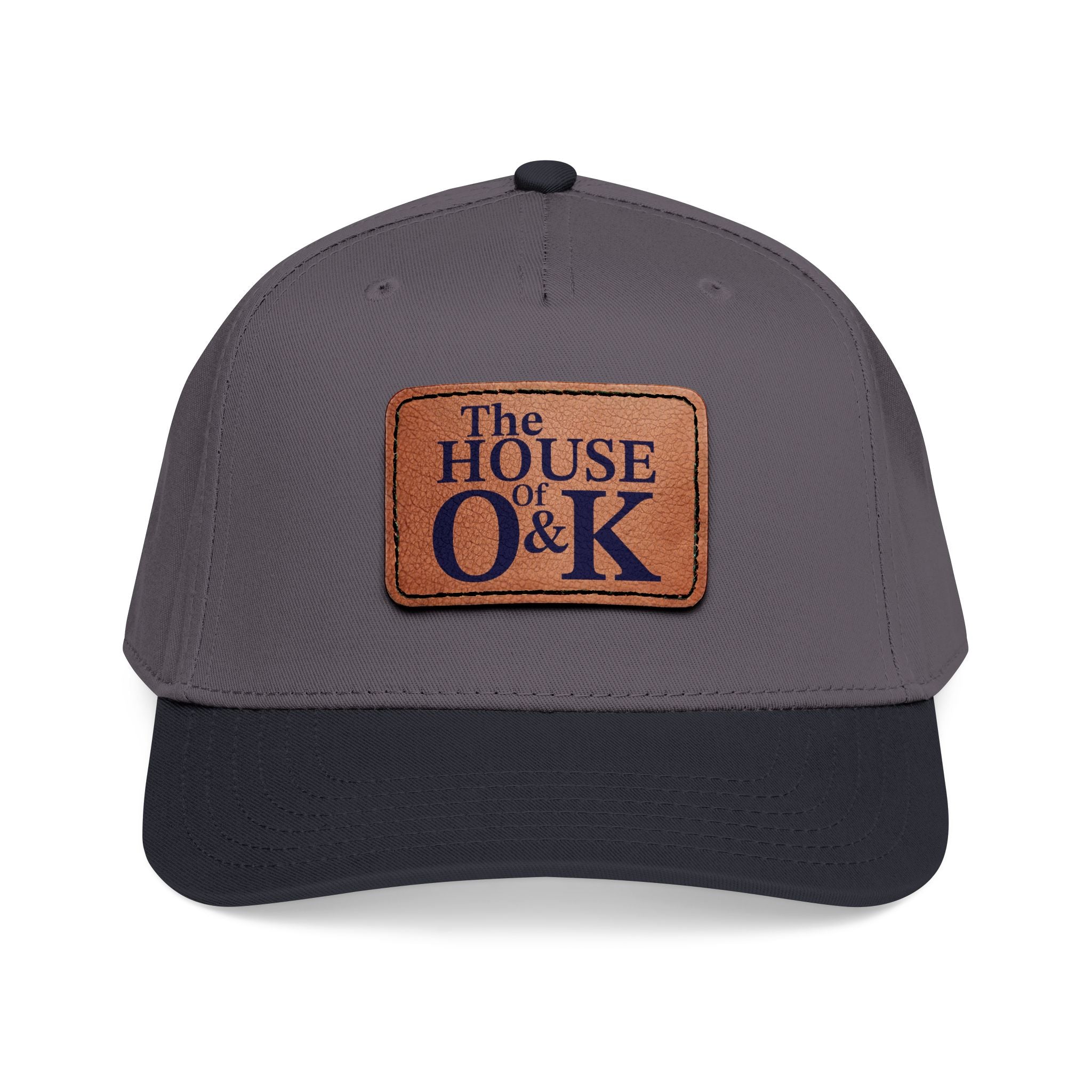 The House of O & K — Leather Patch Embroidered Baseball Cap