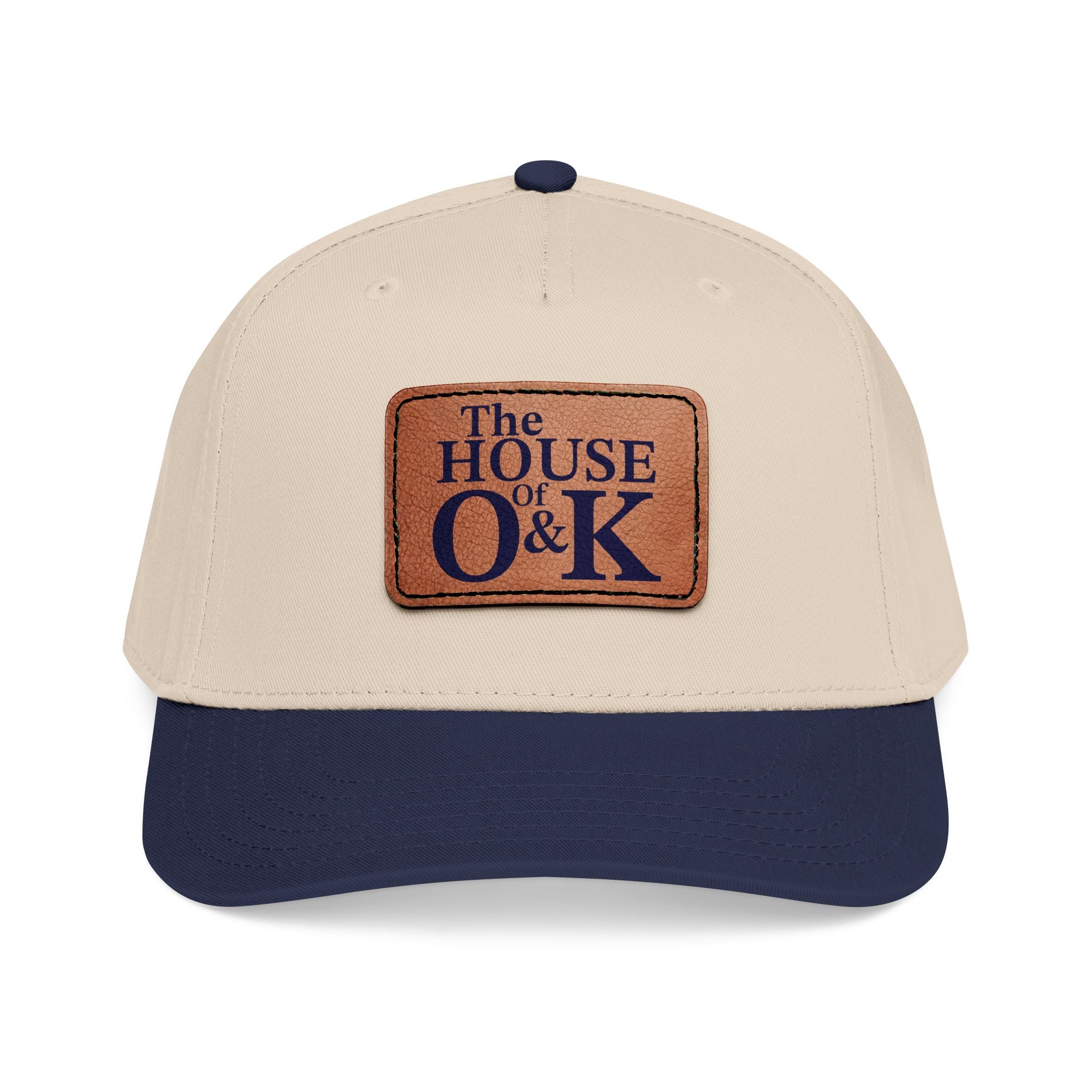 The House of O & K — Leather Patch Embroidered Baseball Cap
