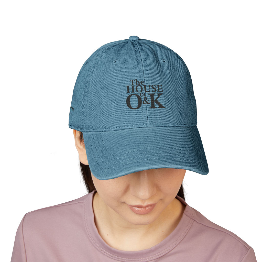 Denim Hat — Embroidered "The House of O&K" Logo Cap