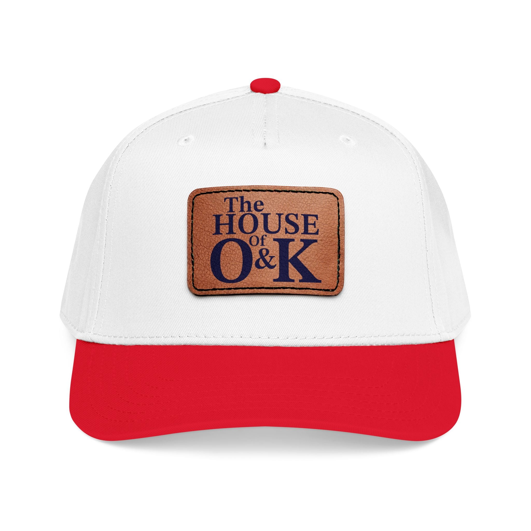 The House of O & K — Leather Patch Embroidered Baseball Cap