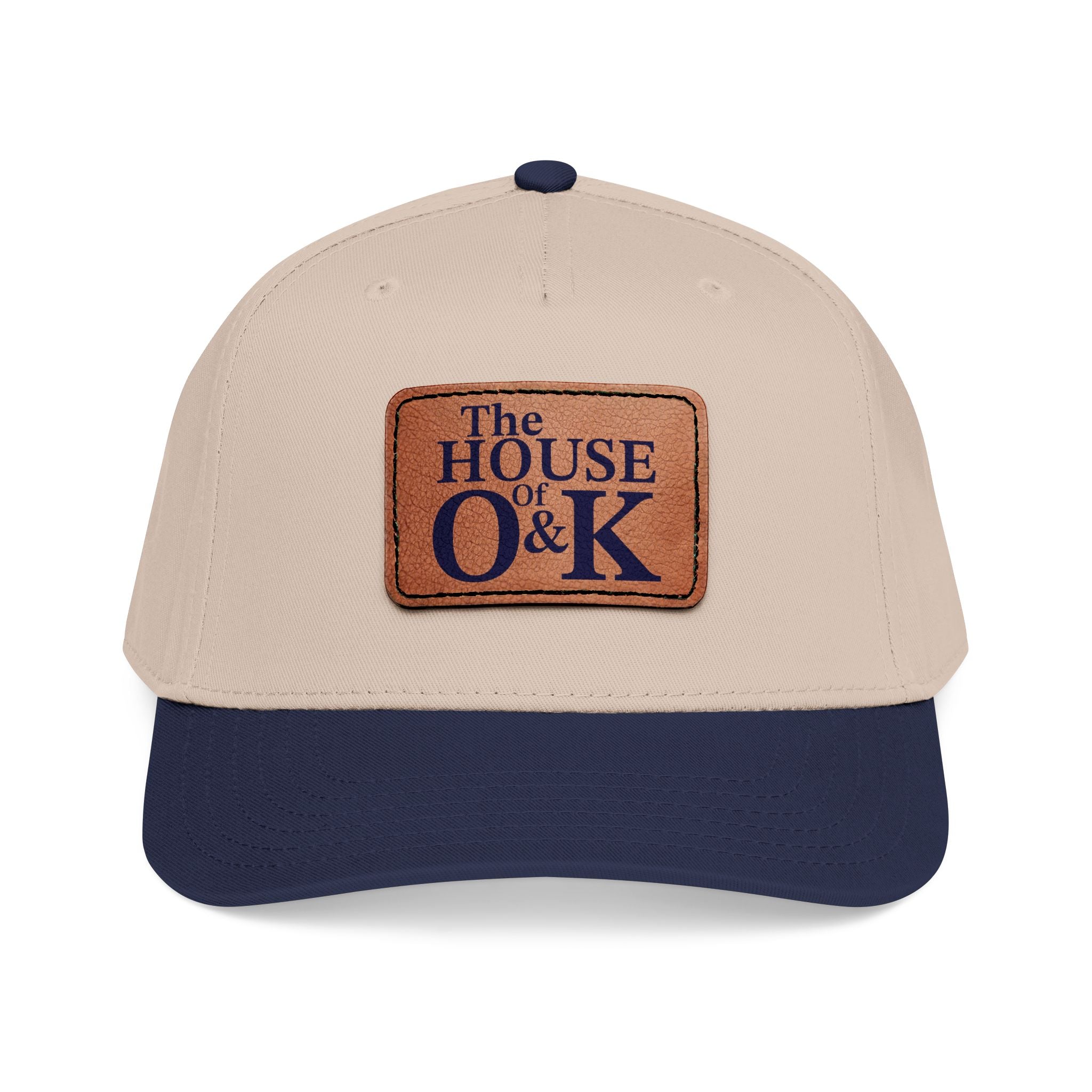 The House of O & K — Leather Patch Embroidered Baseball Cap