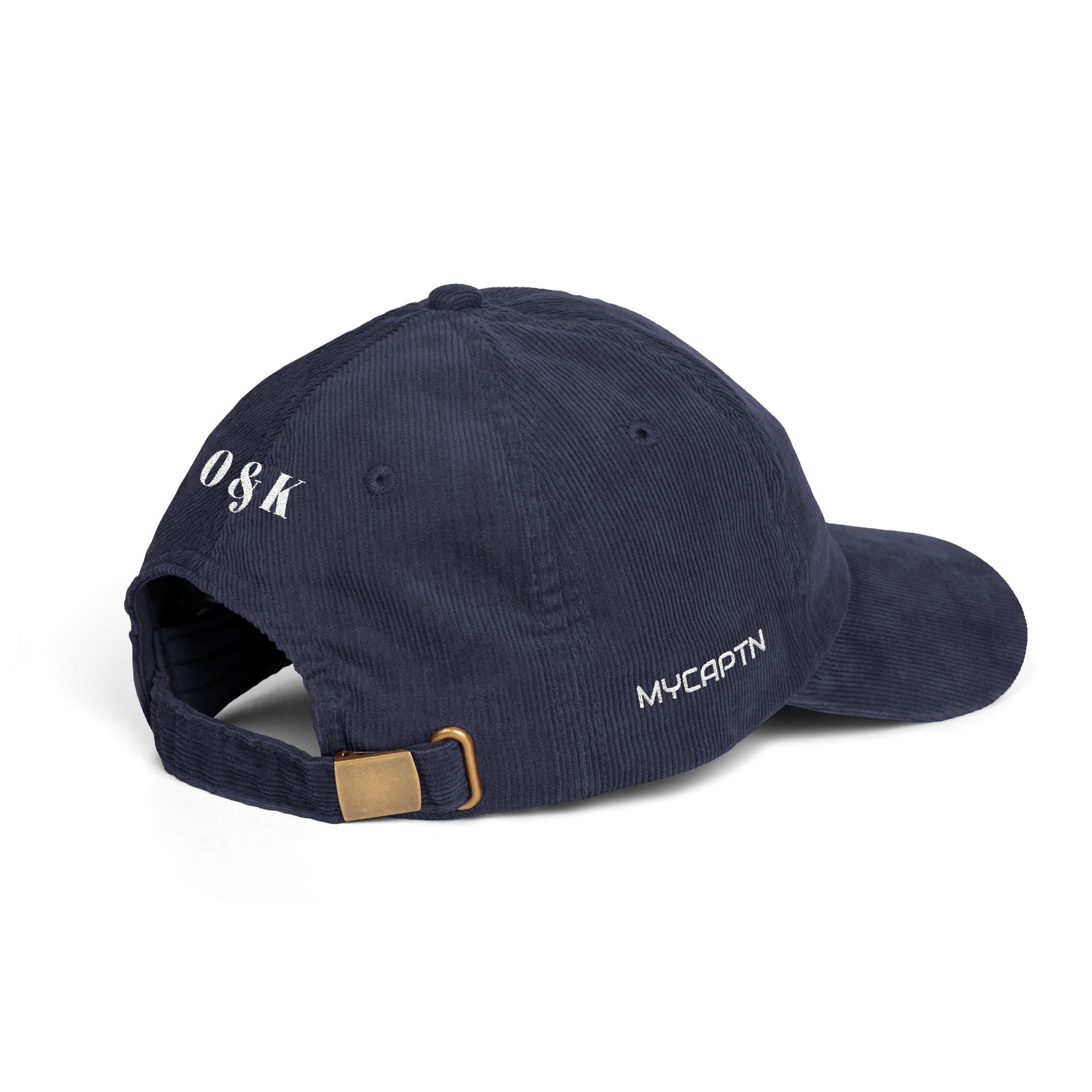 The House of O & K — Vintage Corduroy Embroidered Dad Hat (White Lettering)