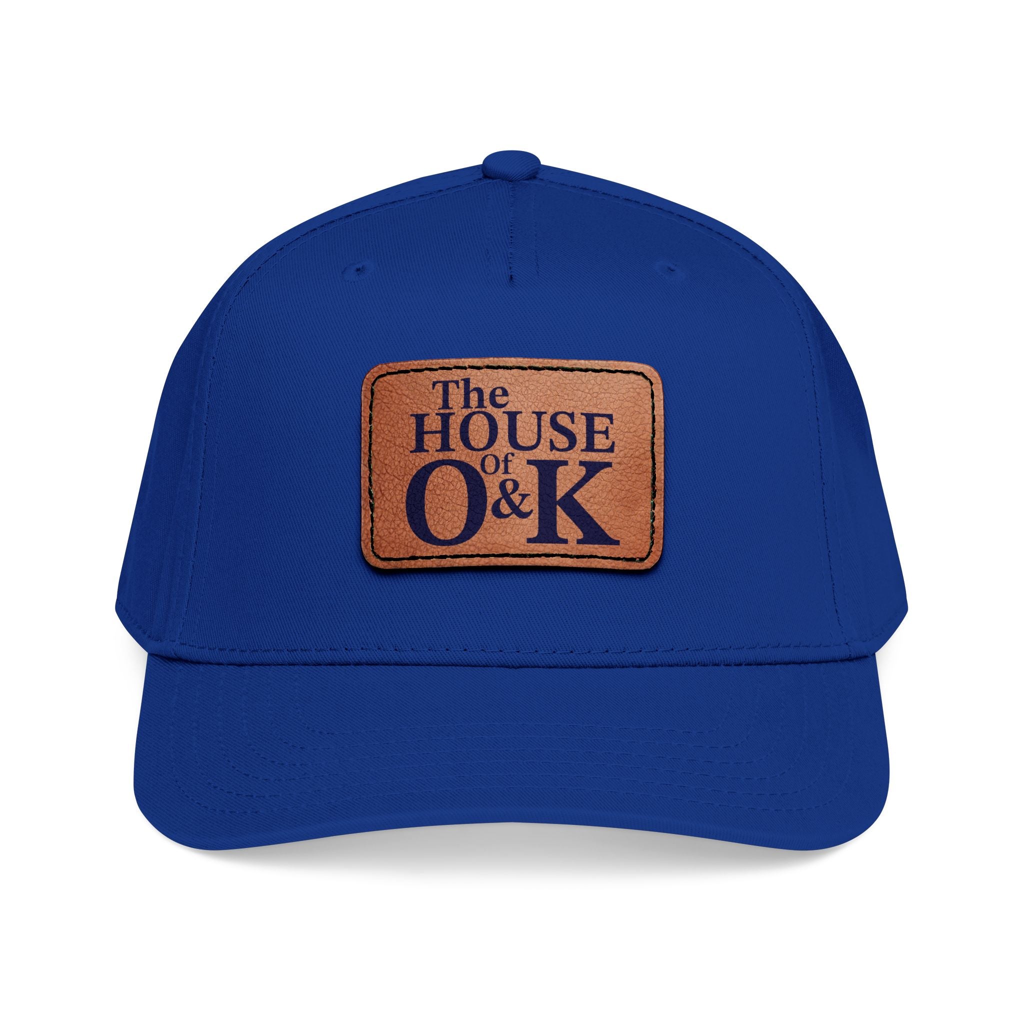 The House of O & K — Leather Patch Embroidered Baseball Cap