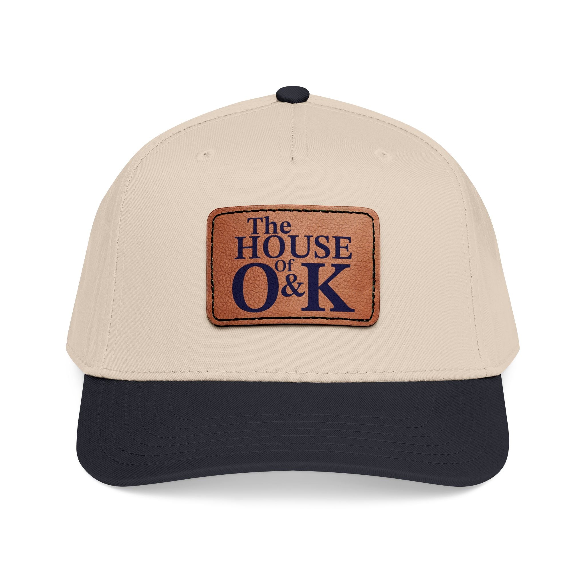 The House of O & K — Leather Patch Embroidered Baseball Cap
