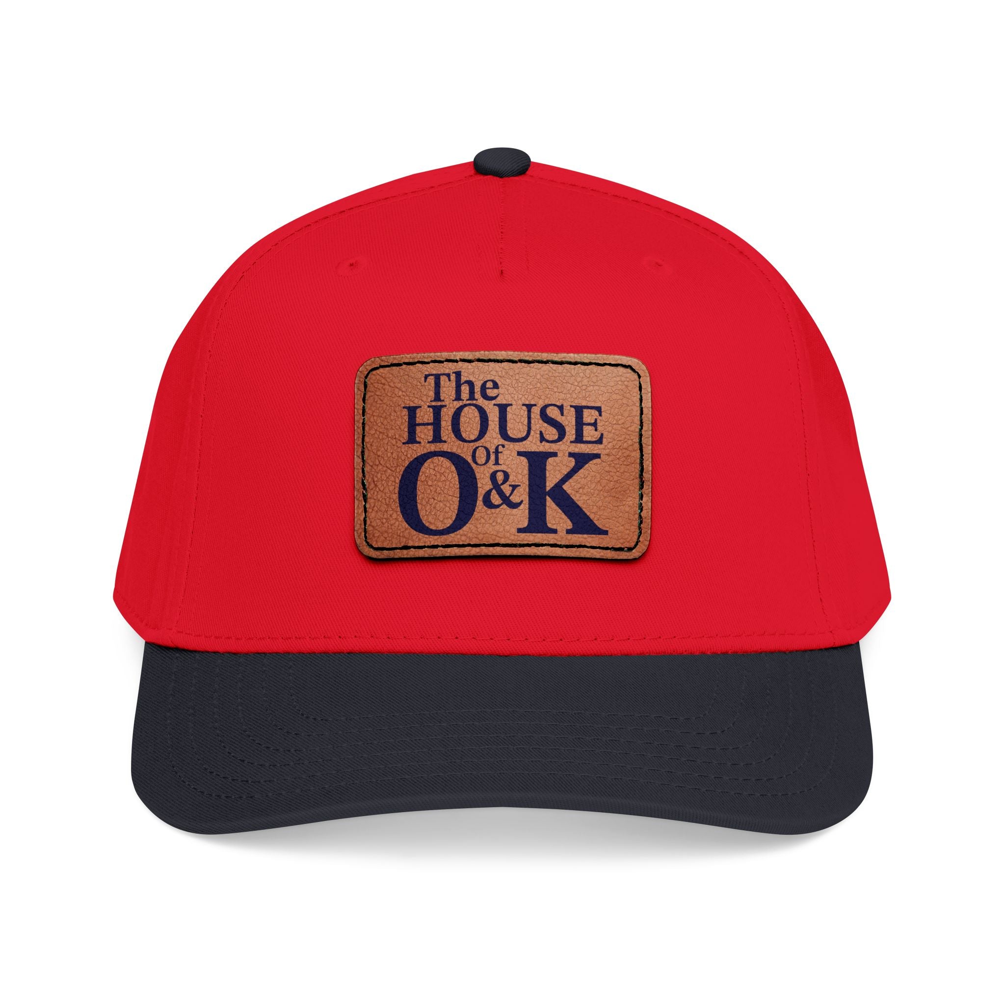 The House of O & K — Leather Patch Embroidered Baseball Cap