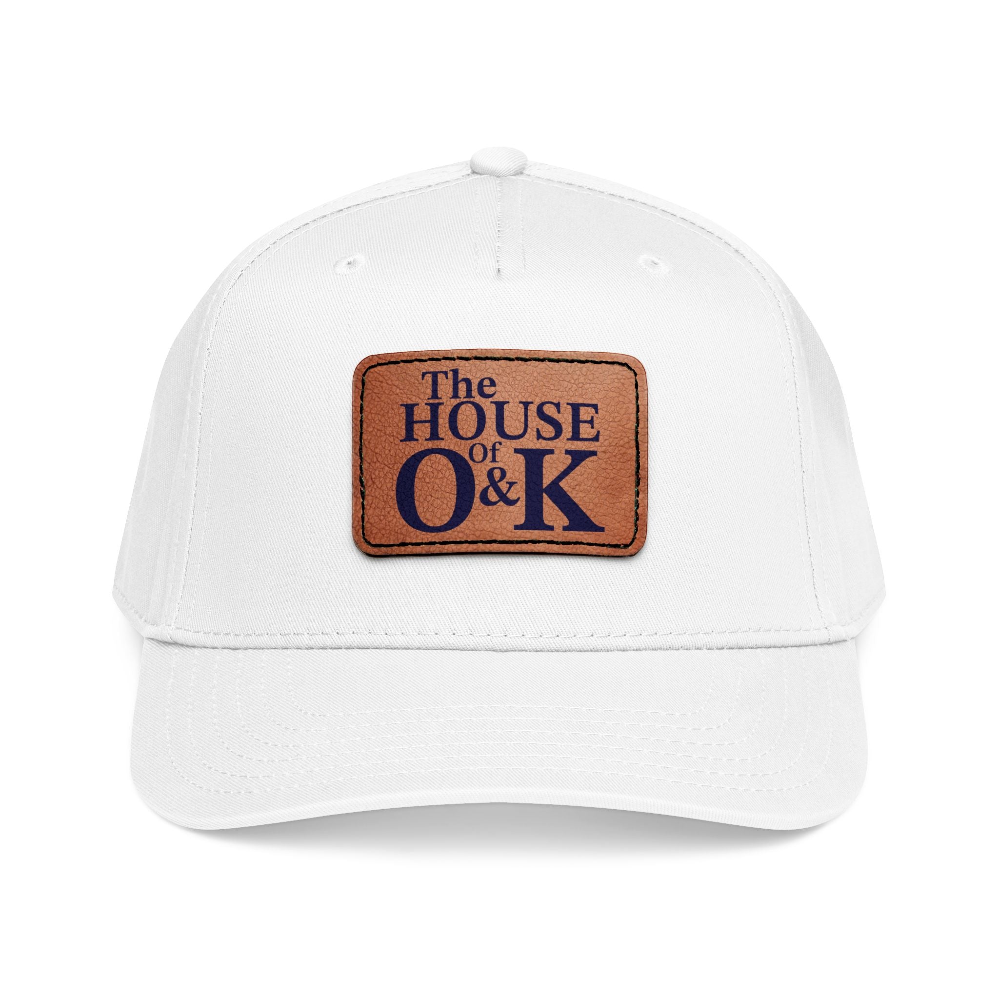 The House of O & K — Leather Patch Embroidered Baseball Cap