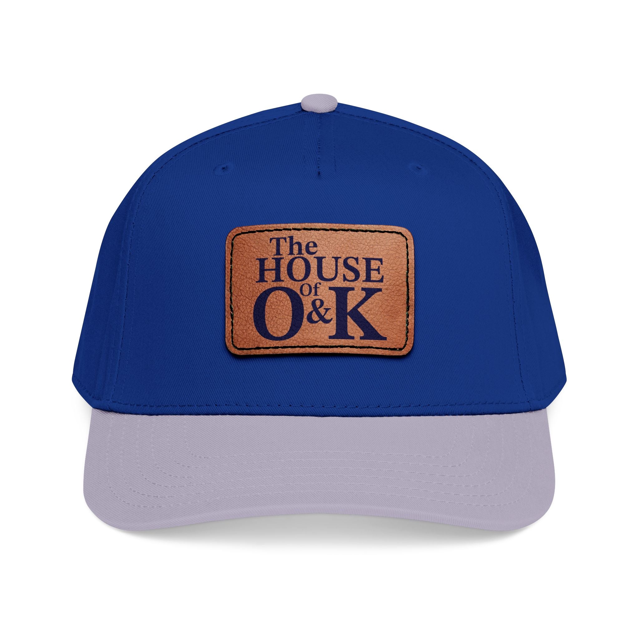 The House of O & K — Leather Patch Embroidered Baseball Cap