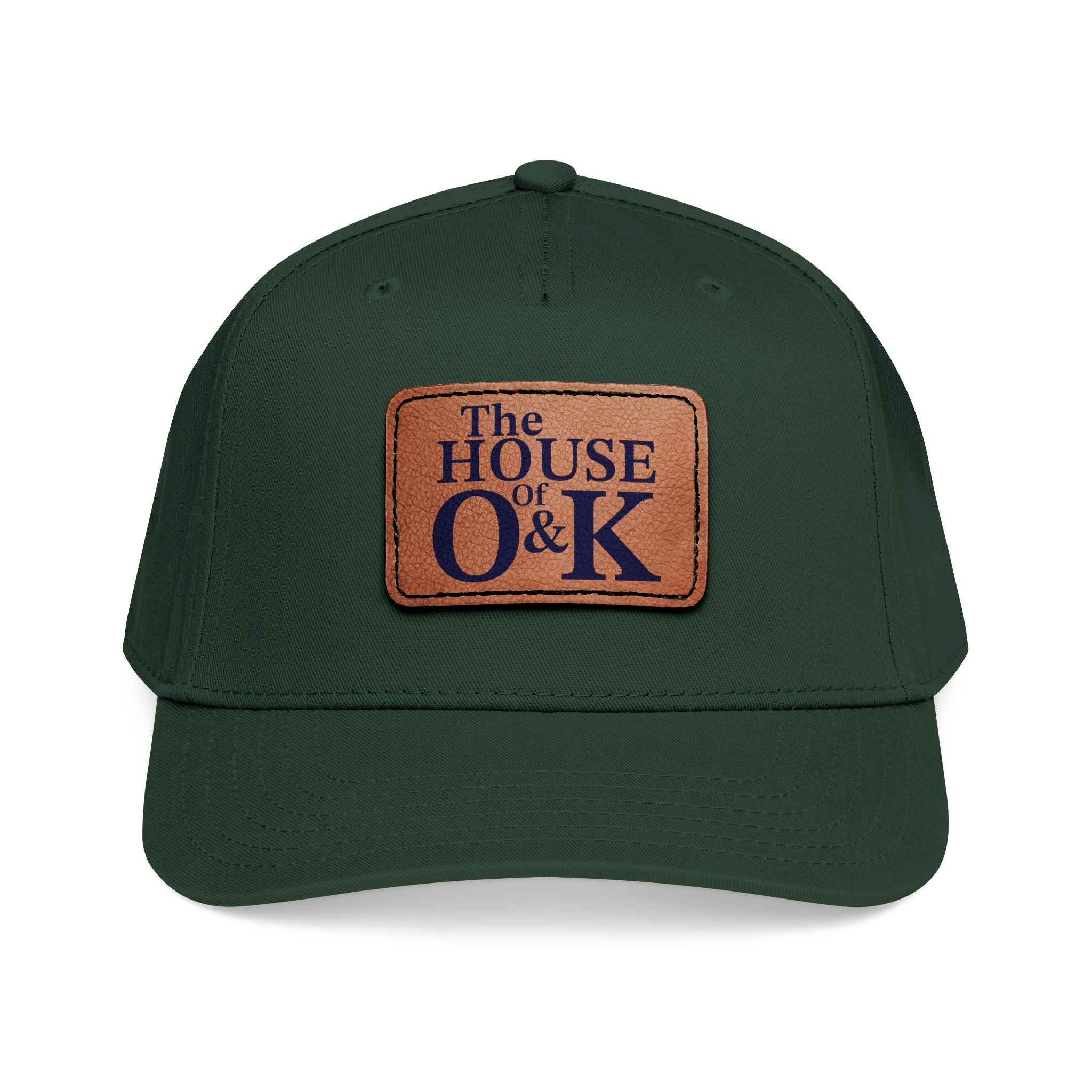 The House of O & K — Leather Patch Embroidered Baseball Cap