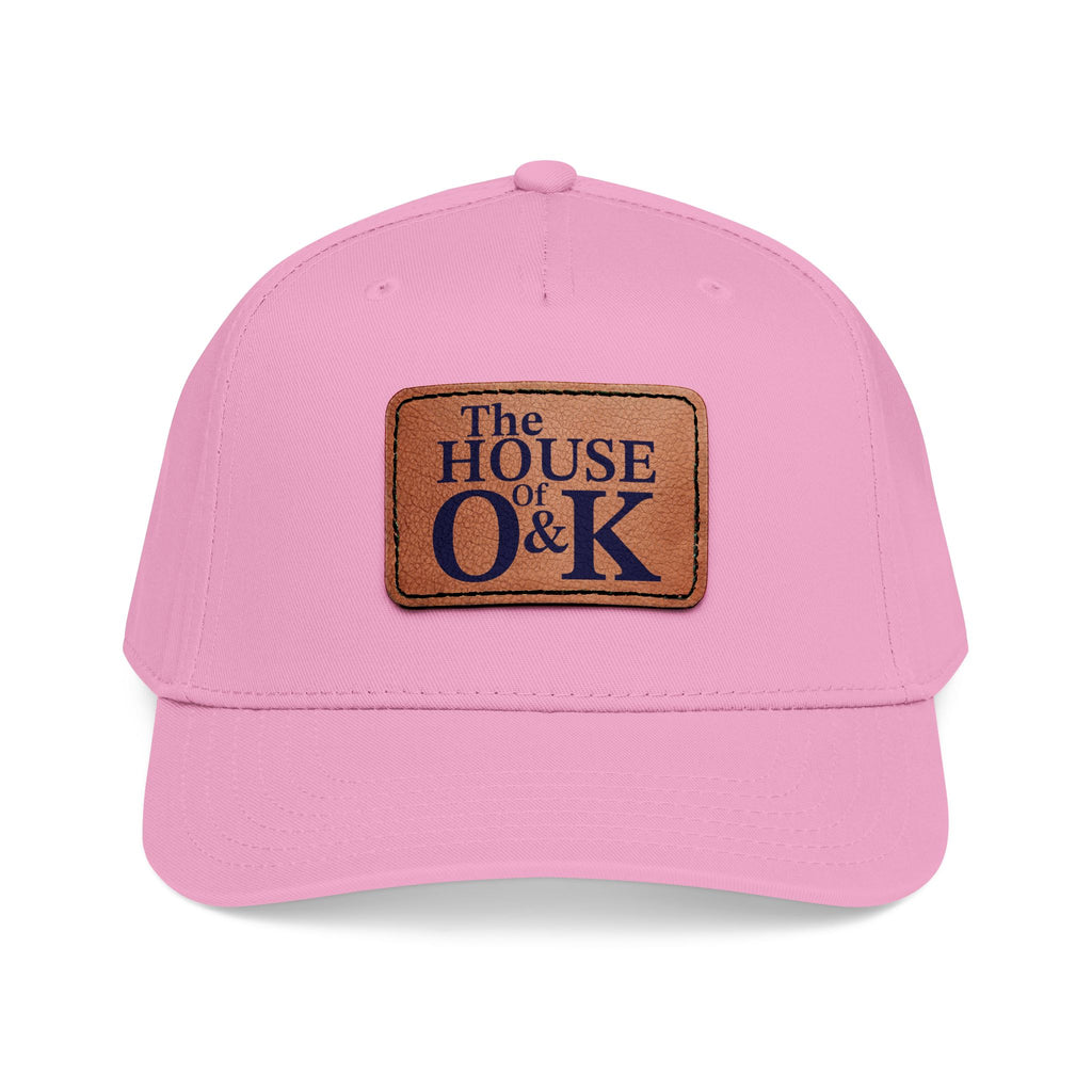 The House of O & K — Leather Patch Embroidered Baseball Cap