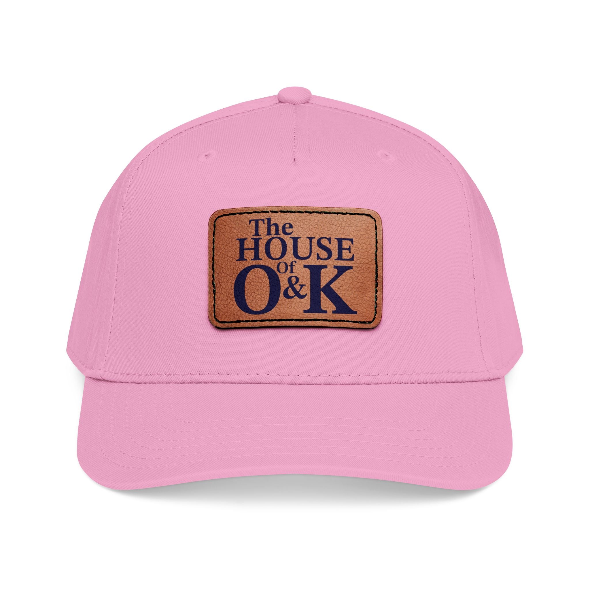 The House of O & K — Leather Patch Embroidered Baseball Cap
