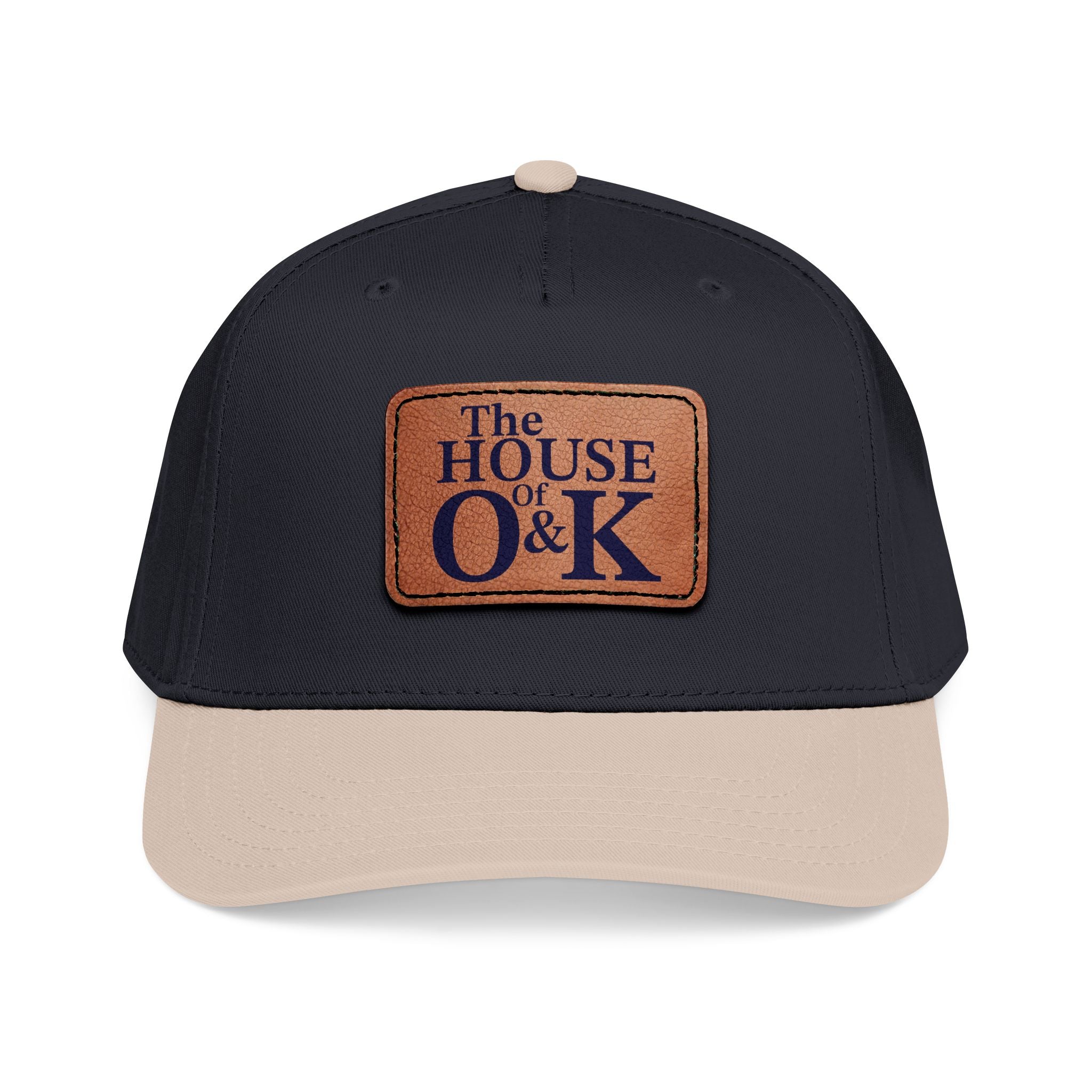 The House of O & K — Leather Patch Embroidered Baseball Cap