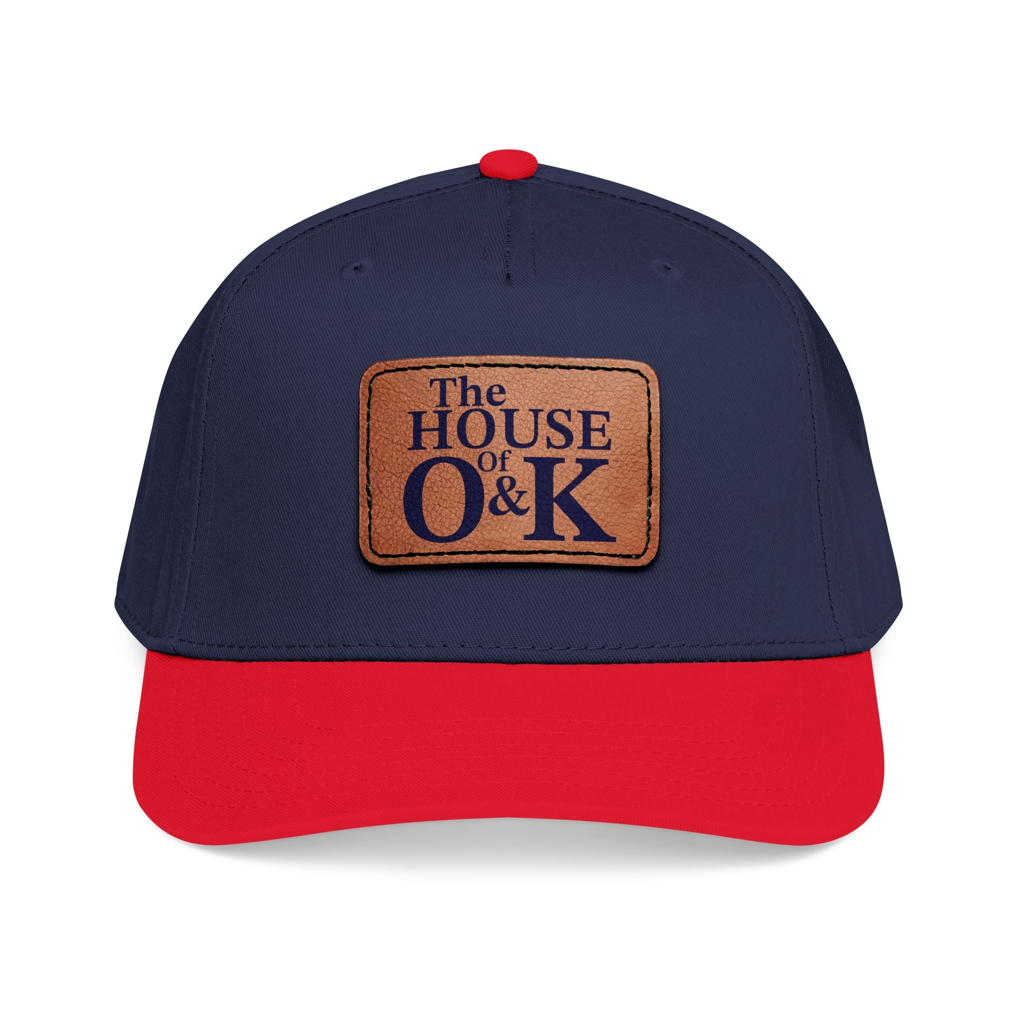 The House of O & K — Leather Patch Embroidered Baseball Cap