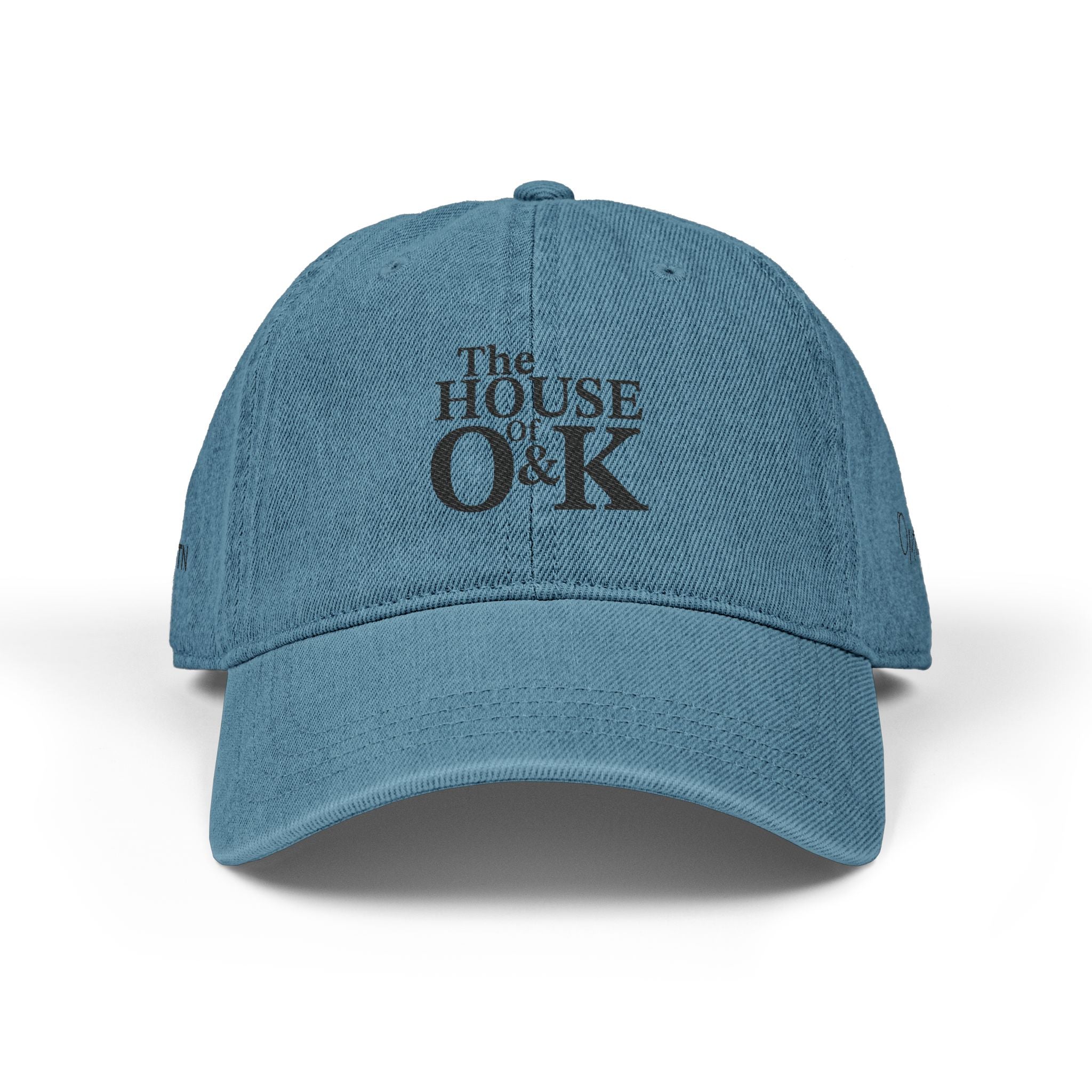 Denim Hat — Embroidered "The House of O&K" Logo Cap
