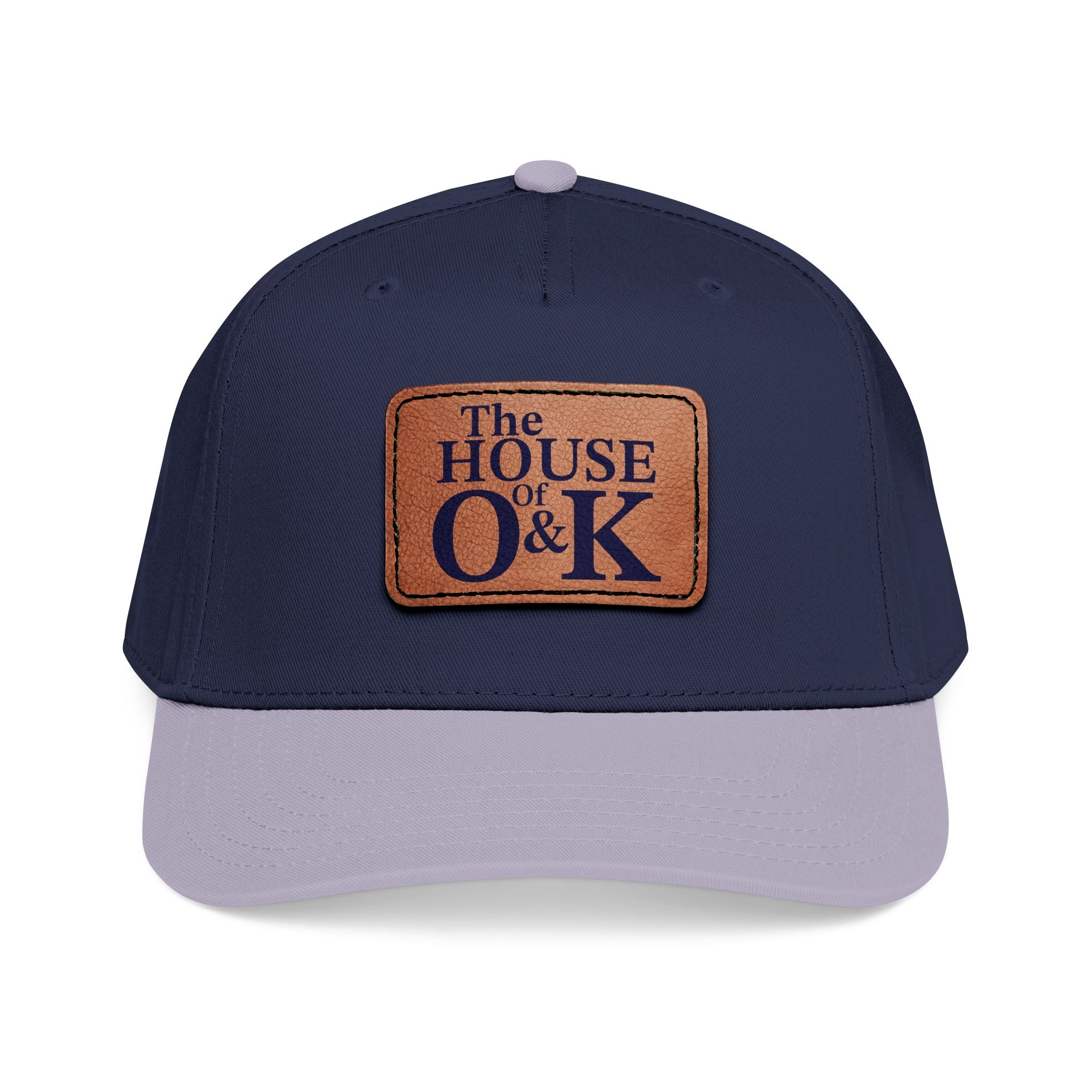 The House of O & K — Leather Patch Embroidered Baseball Cap