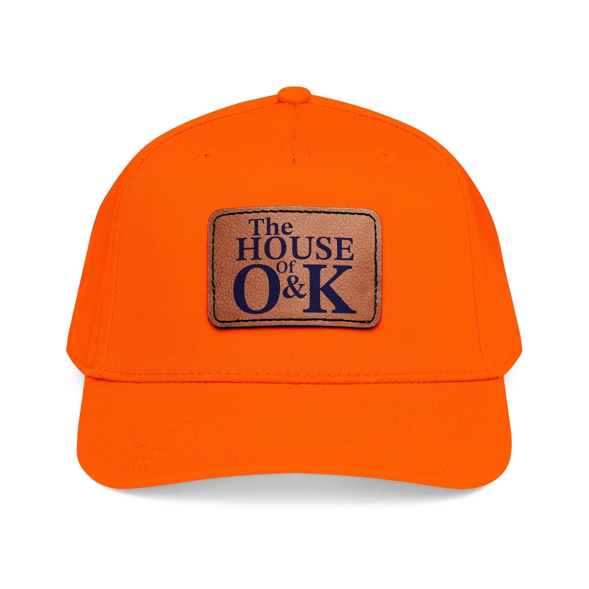 The House of O & K — Leather Patch Embroidered Baseball Cap