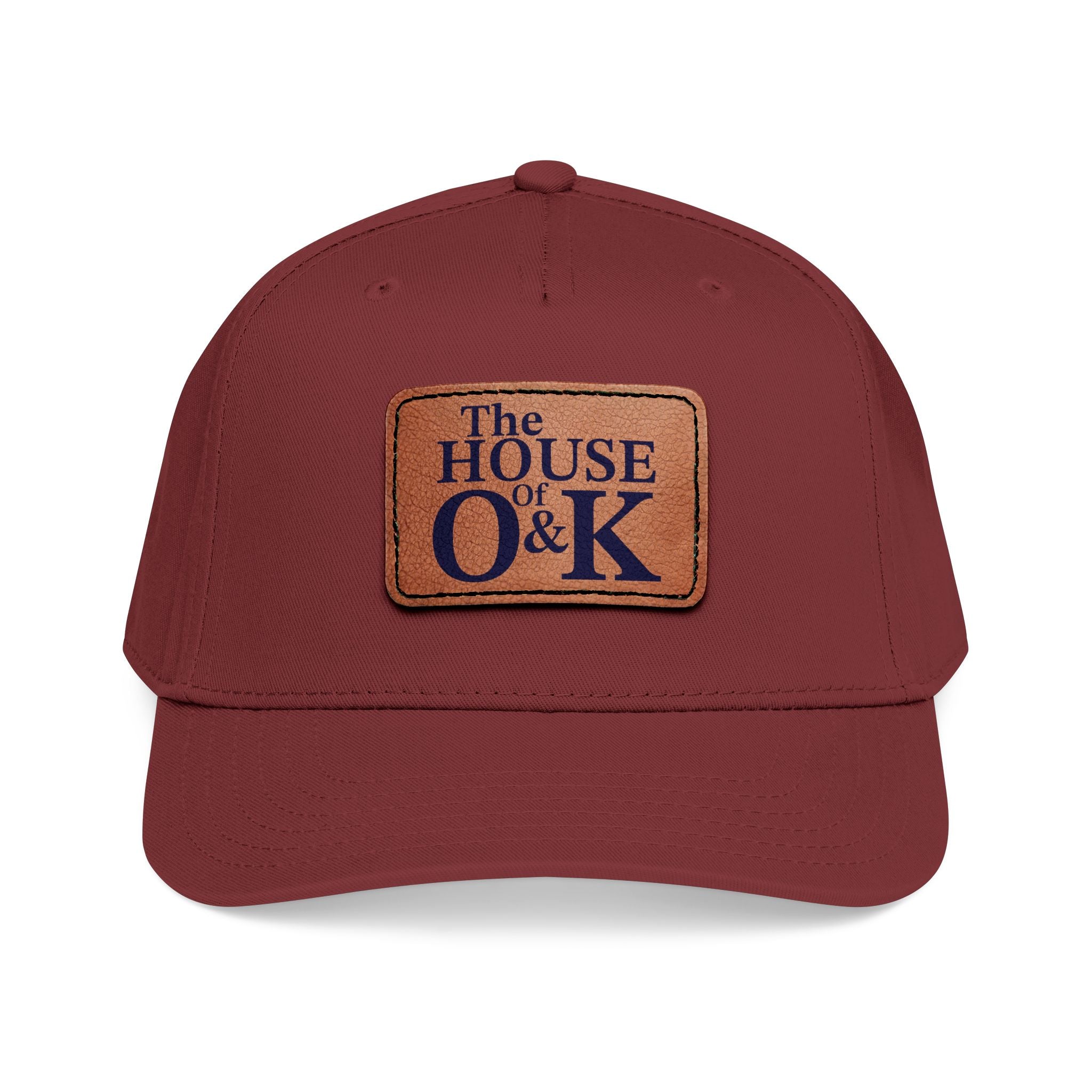 The House of O & K — Leather Patch Embroidered Baseball Cap