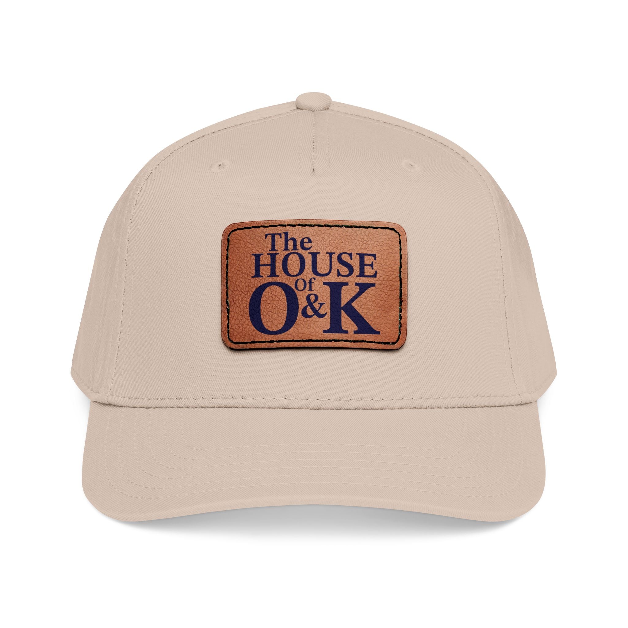 The House of O & K — Leather Patch Embroidered Baseball Cap