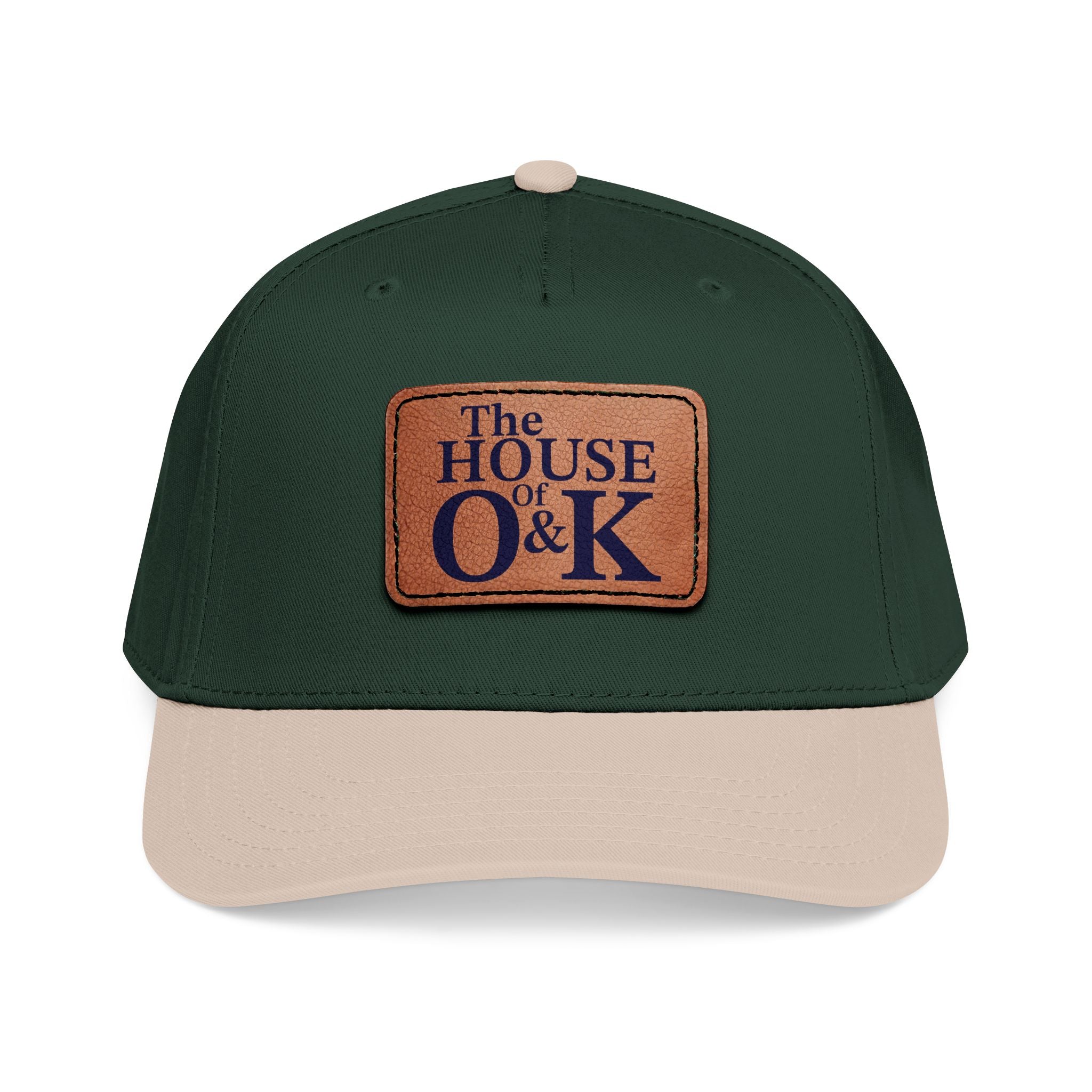 The House of O & K — Leather Patch Embroidered Baseball Cap