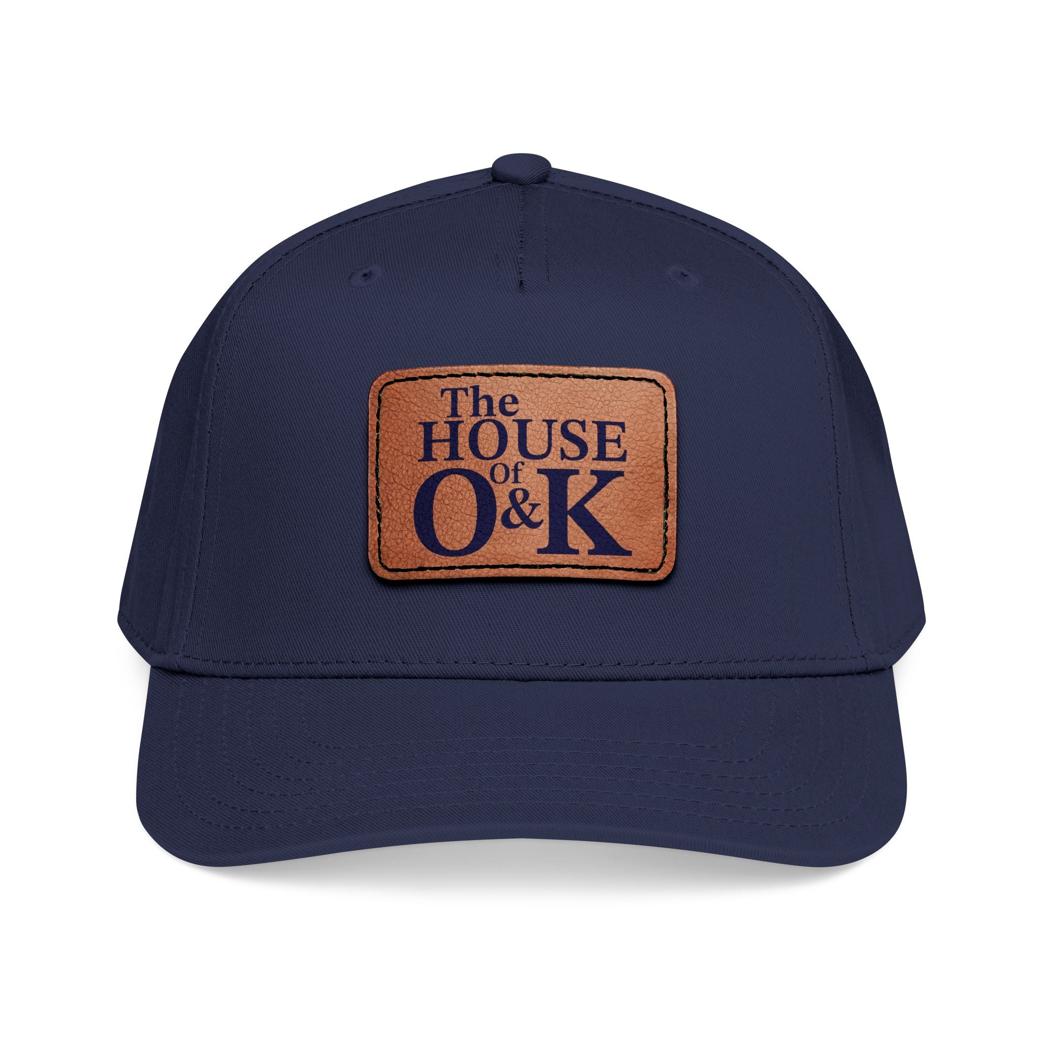 The House of O & K — Leather Patch Embroidered Baseball Cap