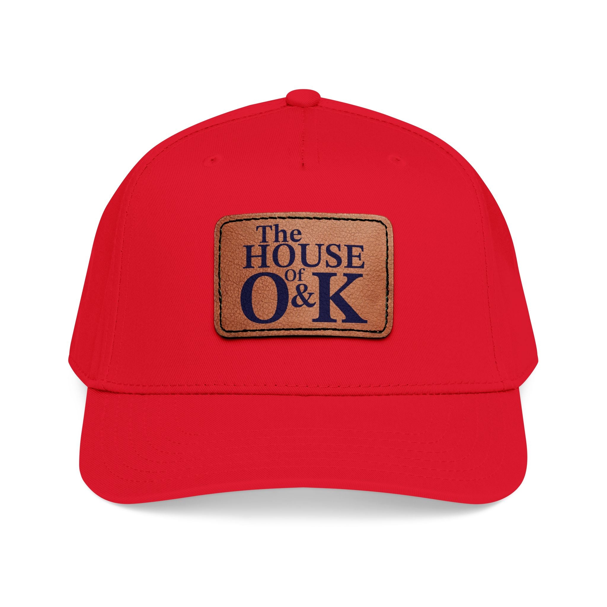 The House of O & K — Leather Patch Embroidered Baseball Cap