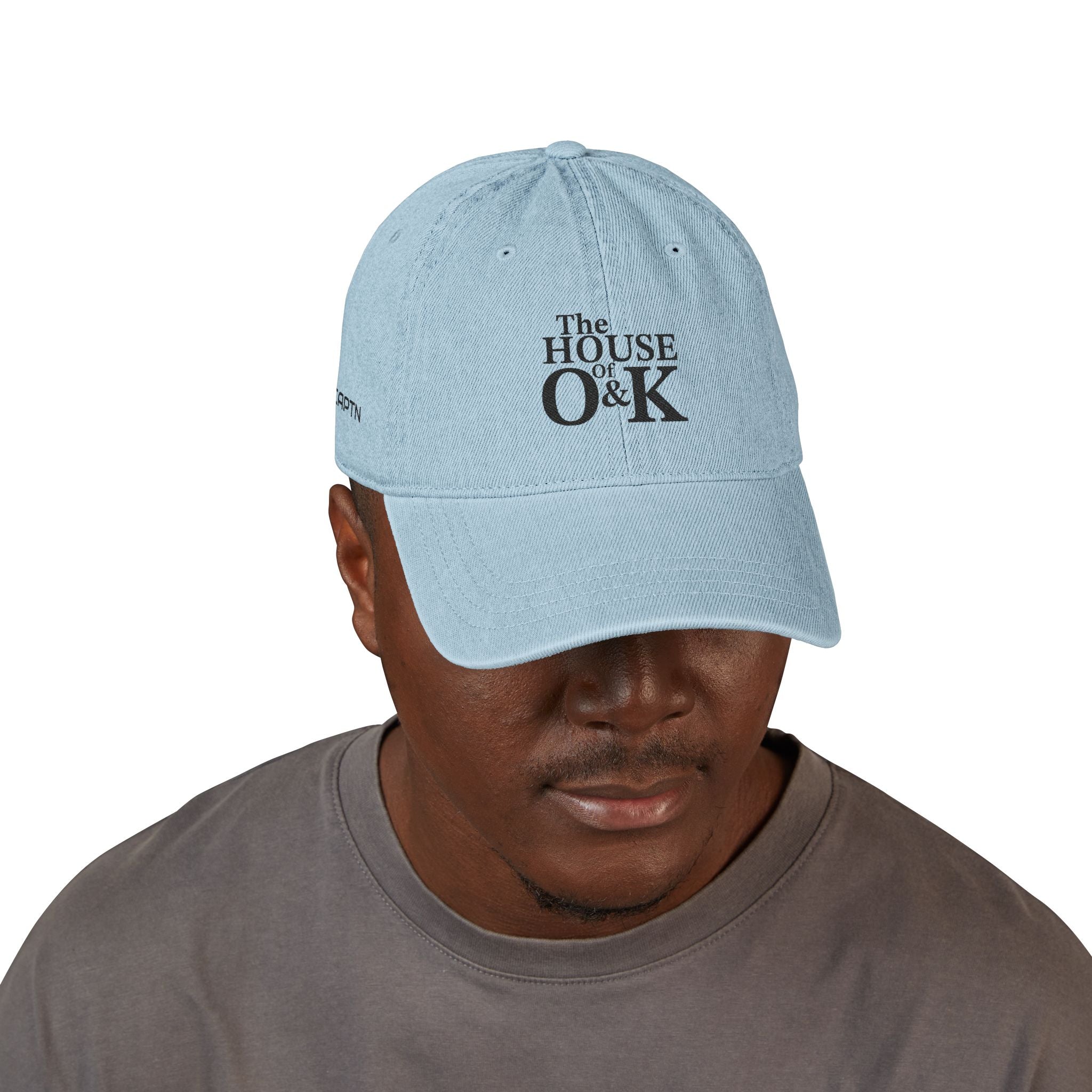 Denim Hat — Embroidered "The House of O&K" Logo Cap