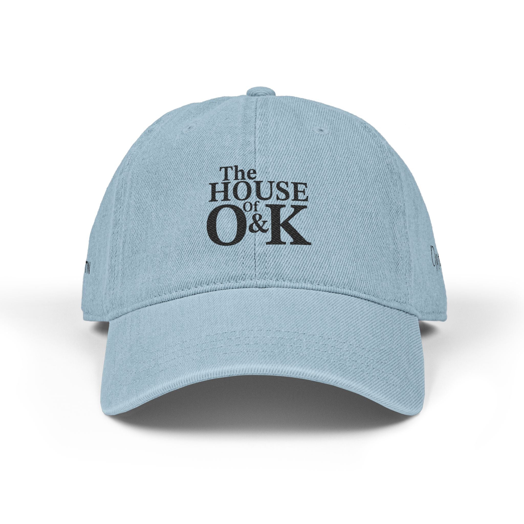 Denim Hat — Embroidered "The House of O&K" Logo Cap